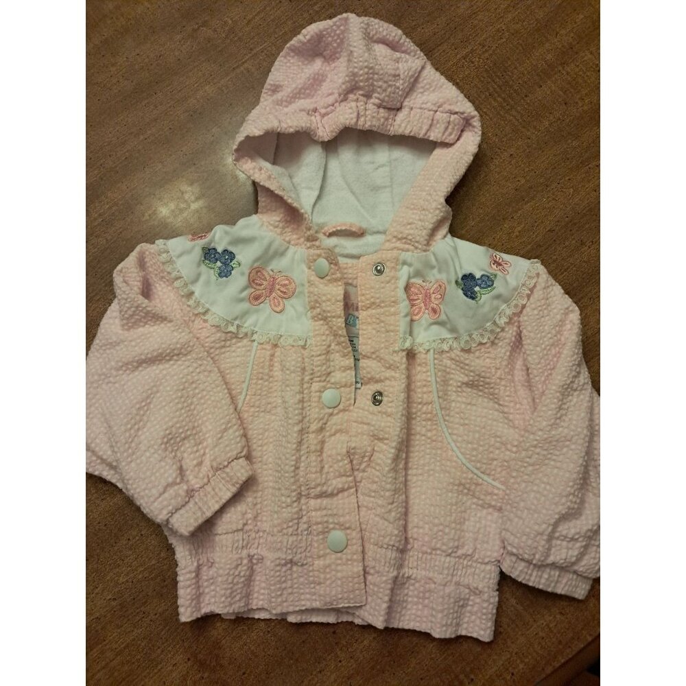 Vtg look Casual Time Baby Girls Light Weight Jacket pastel 18 Months